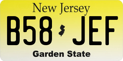 NJ license plate B58JEF