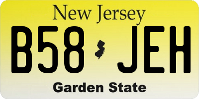 NJ license plate B58JEH