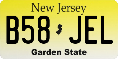 NJ license plate B58JEL