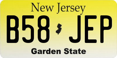 NJ license plate B58JEP