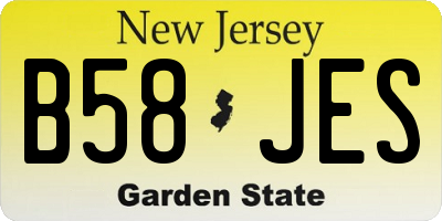 NJ license plate B58JES