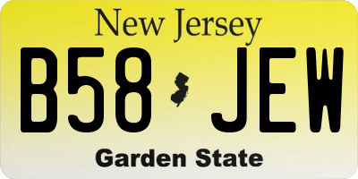 NJ license plate B58JEW