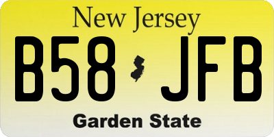 NJ license plate B58JFB