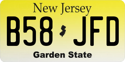 NJ license plate B58JFD
