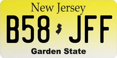 NJ license plate B58JFF