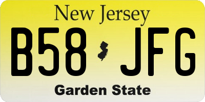 NJ license plate B58JFG