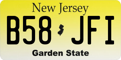 NJ license plate B58JFI