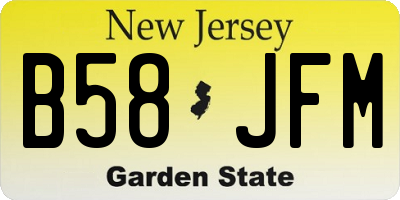 NJ license plate B58JFM