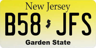 NJ license plate B58JFS