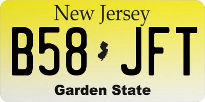 NJ license plate B58JFT