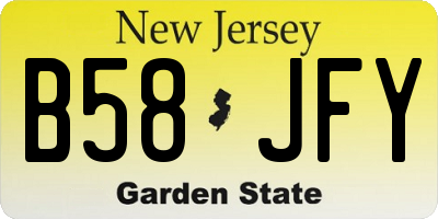 NJ license plate B58JFY