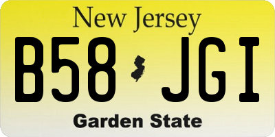 NJ license plate B58JGI