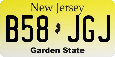 NJ license plate B58JGJ