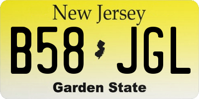 NJ license plate B58JGL