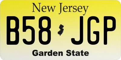 NJ license plate B58JGP