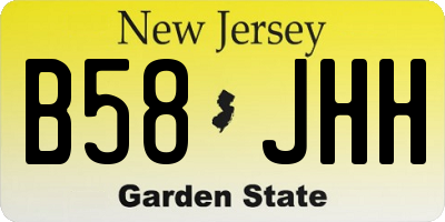 NJ license plate B58JHH