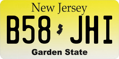NJ license plate B58JHI