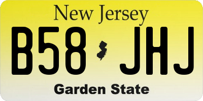 NJ license plate B58JHJ