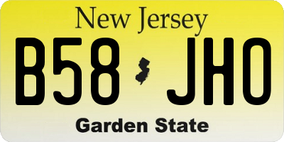NJ license plate B58JHO