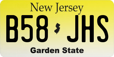 NJ license plate B58JHS