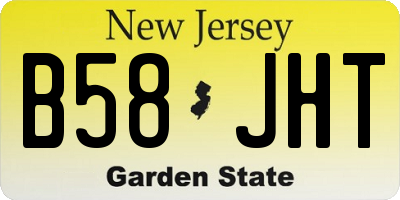 NJ license plate B58JHT