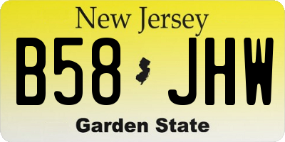 NJ license plate B58JHW