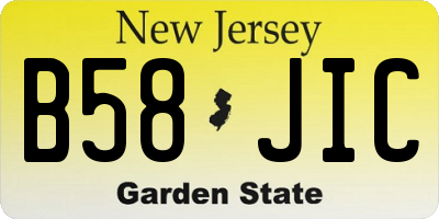 NJ license plate B58JIC