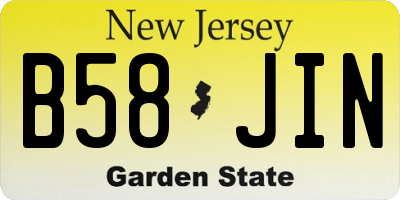 NJ license plate B58JIN