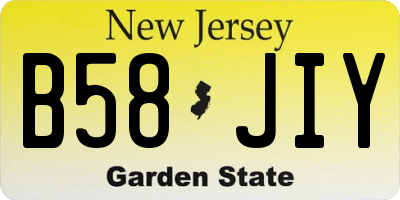 NJ license plate B58JIY