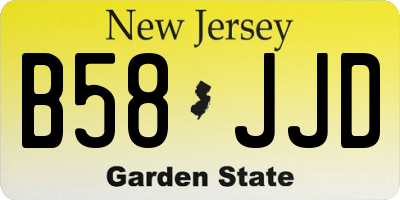NJ license plate B58JJD