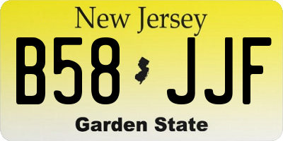 NJ license plate B58JJF