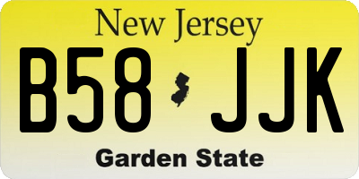NJ license plate B58JJK