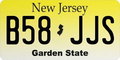 NJ license plate B58JJS