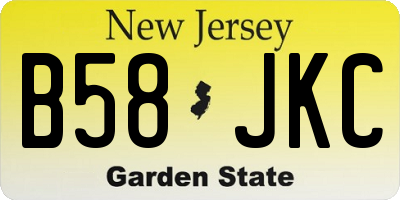 NJ license plate B58JKC