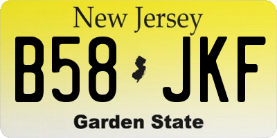 NJ license plate B58JKF