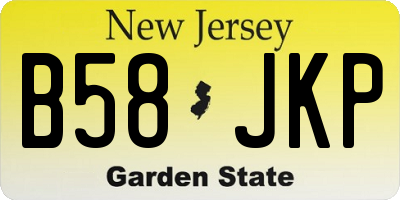 NJ license plate B58JKP