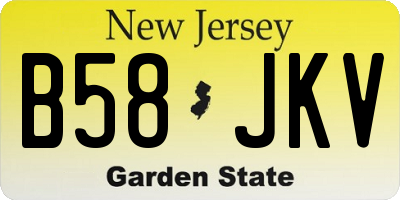 NJ license plate B58JKV