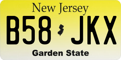 NJ license plate B58JKX