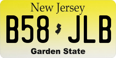 NJ license plate B58JLB