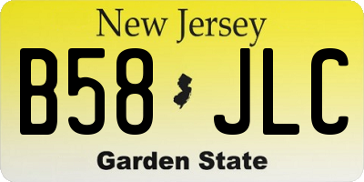NJ license plate B58JLC