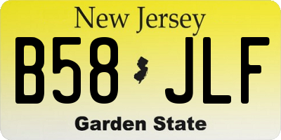 NJ license plate B58JLF