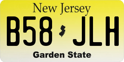NJ license plate B58JLH