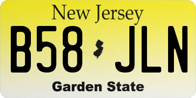 NJ license plate B58JLN