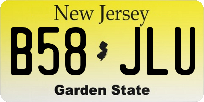 NJ license plate B58JLU