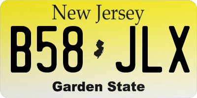 NJ license plate B58JLX