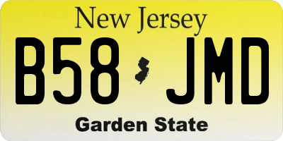 NJ license plate B58JMD