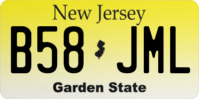NJ license plate B58JML