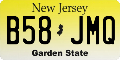 NJ license plate B58JMQ