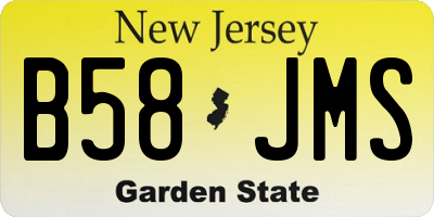 NJ license plate B58JMS