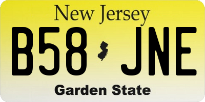 NJ license plate B58JNE